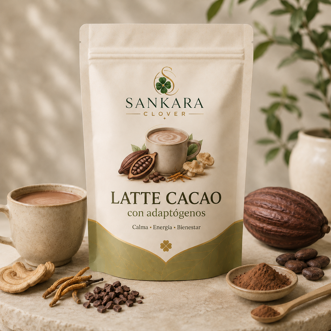 Latte Cacao con Adaptógenos | Calma, Energía y Bienestar