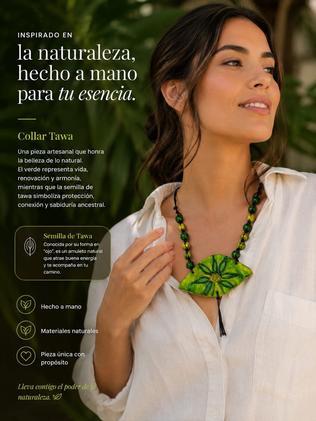 Collar Tawa Verde Esencia Natural