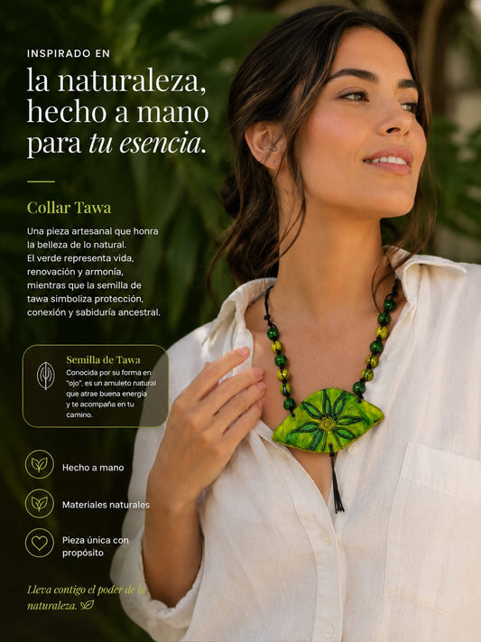 Collar Tawa Verde Esencia Natural